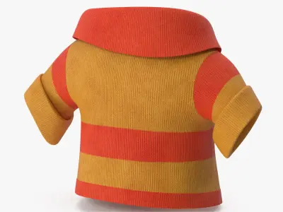 Cartoon Short Sleeve Sweater Orange 3D model