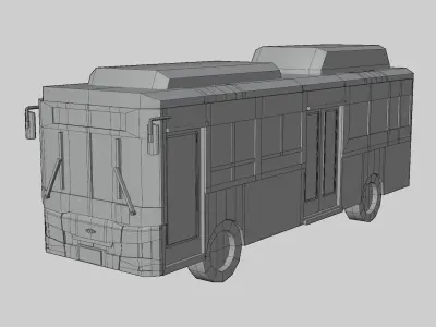 NEX-MINEBUS Orange Thai bus Low poly Low-poly 3D model