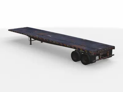 flatbed trailer 3D model