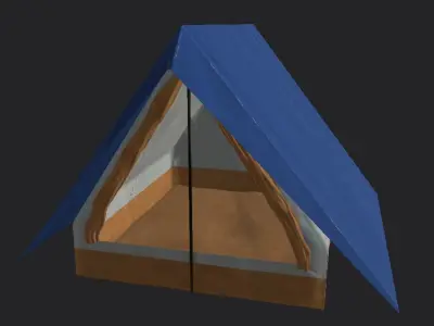 Canadian tent with 5 various textures Low-poly 3D model