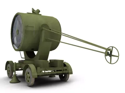 British 150cm Mobile  Searchlight 3D model