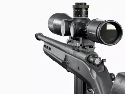 Remington 700 Magpul Tactical Sniper Rifle Low-poly 3D model