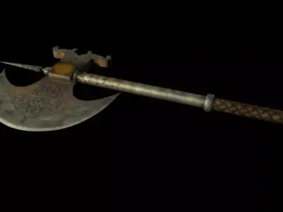 Weapon viking axe Low-poly 3D model
