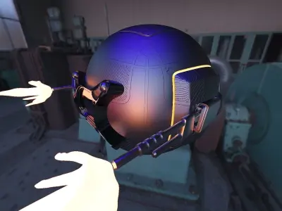 Scifi drone with gun shooting 3D model