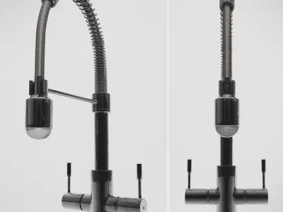 Pull-Down Kitchen Faucet Set 02 3D model