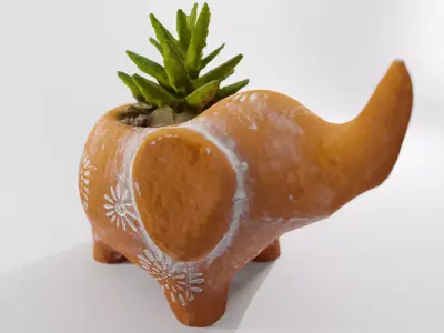 3D Elephant Plant Pot 3D model