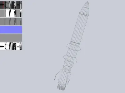 Scifi torpedo Low-poly 3D model order