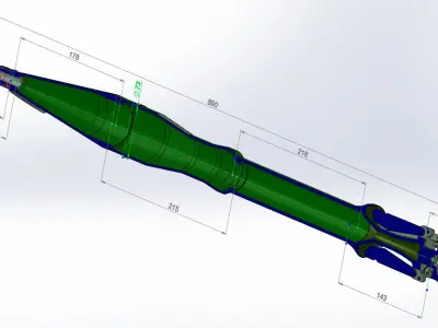 73mm PG 9 High Explosive Anti tank Rocket Projected Grenade 3D model