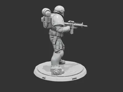 Storm Infantry with Plasma Rifle Low-poly 3D model