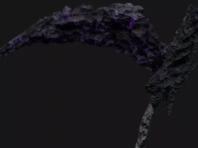 3D Scythe DarkRock model Low-poly 3D model