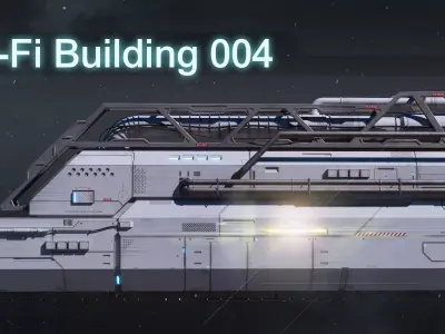 Sci-Fi Building 004 Industry-PBR Low-poly 3D model