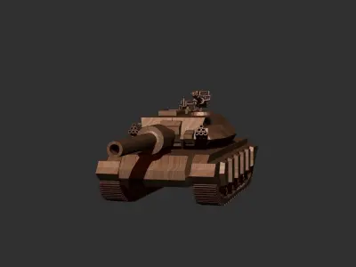 tank with machine gun 3D model