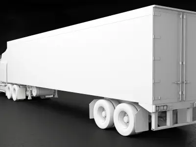 Generic Semi Truck Sleeper Cab and Refrigerated US Trailer UT 3D model