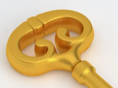 Key 01 Gold 3D model
