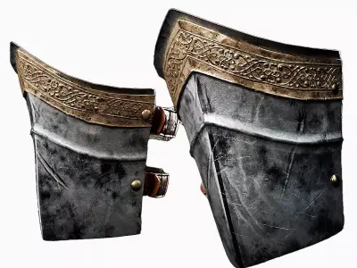  Female  Knight Upper Leg Armor MidPoly 3D model