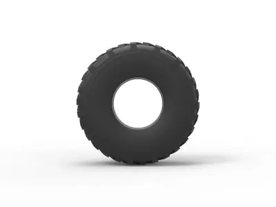 Military truck tire 6 Scale 1 to 25 3D print model