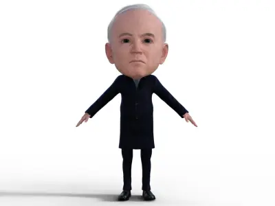 Joe Biden Bubble head Rigged Low-poly 3D model