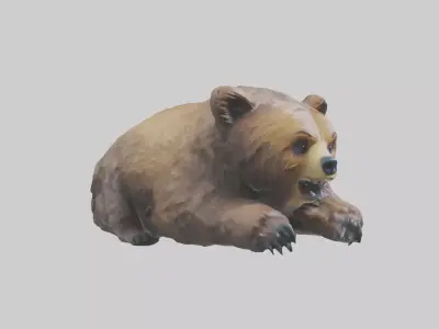 Grizzly Cub playing model Low-poly 3D model