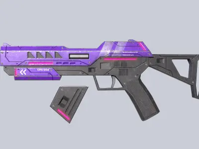 Cyberpunk gun Low-poly 3D model