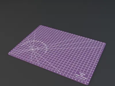 Realistic Industrial Cutting Mat  with 6 Color PBR Textured Low-poly 3D model