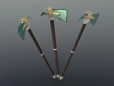 Axe - Adamantite Low-poly 3D model