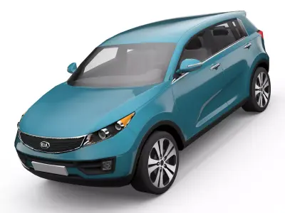 KIA Sportage SUV 3D Model with interior low poly Low-poly 3D model