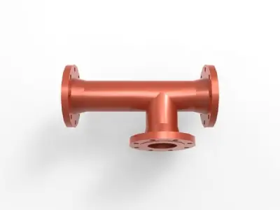 tee fitting with flange 3D print model