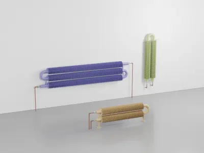 Retro spiral radiator set 3D model