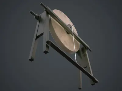 Grindstone 1A Low-poly 3D model