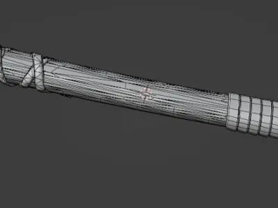Viking bearded battle axe Low-poly 3D model