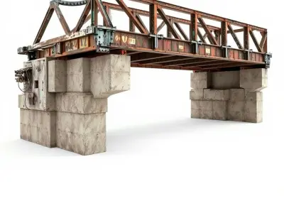 Rustic Industrial Bridge Model Pack Low-poly 3D model