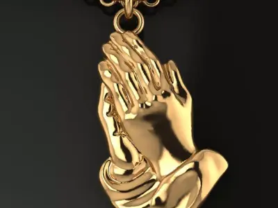 Praying Hands Pendant Size Small 3D print model