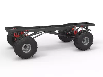 Chassis of Wheel Standing Mega Truck Scale 1 to 25 3D print model