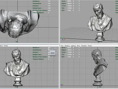 BUST of person Low-poly 3D model