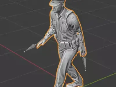 Policeman Officer  3D model Game ready rigged with animation 3D model