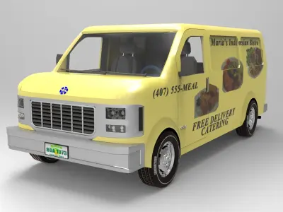 Delivery Van 3D model shop