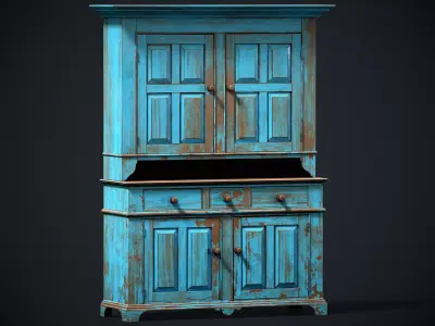 Old Cabinet Low-poly 3D model