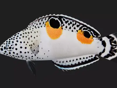 Wrasse Low-poly 3D model 10