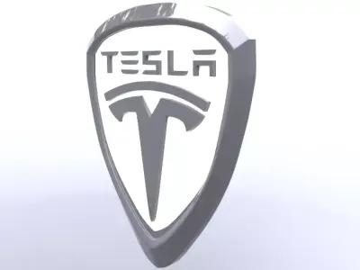tesla logo set 3D model