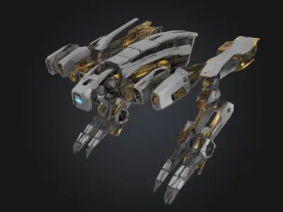 Futuristic Robotic Drone FRD-01 Low-poly 3D model
