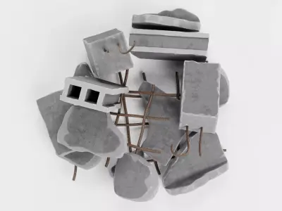 Pile of Debris V2 - Concrete Rubble Cluster 3D model