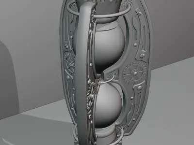 Hourglass in steampunk style 3D model