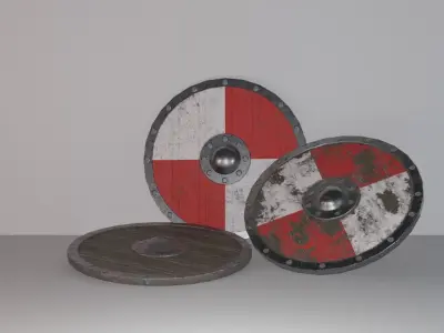 Medieval Shield Bundle Low-poly 3D model