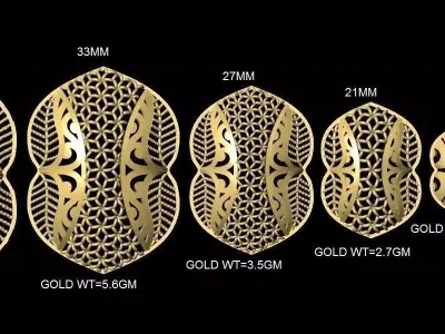 vr-pnd2133 gold leaf design 3D print model