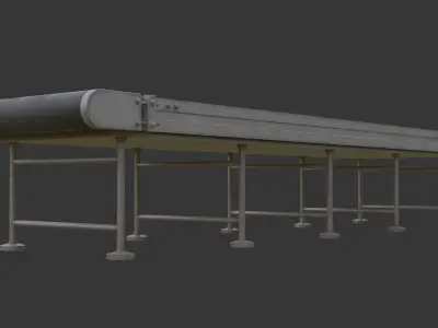 Industrial Conveyor Belt Low-poly 3D model