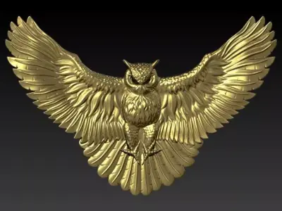 Owl Wings Pendant Necklace Charm Jewelry 3D print model