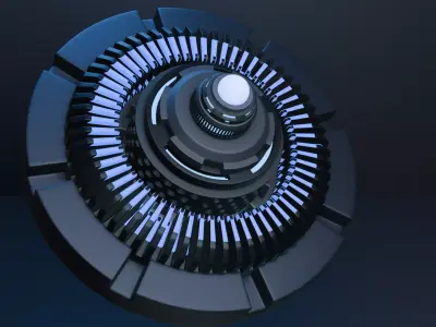 Sci-Fi Energy Core Mk-IV Low-poly 3D model