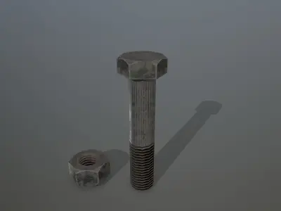 Bolts bolt and nut Low-poly 3D model 19
