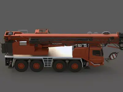 Mobile Crane 4 Axle 3D model