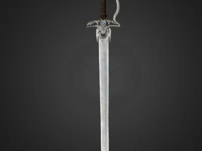 Fantasy Medieval Sword with Cristal 3D model